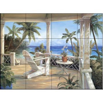 Tile Mural, Tropical Porch I by Vivian Flasch