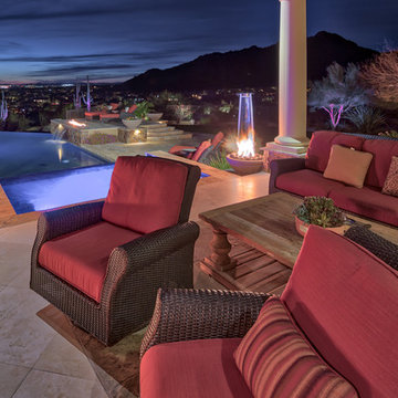 North Scottsdale Modern Backyard with Negative Edge Pool