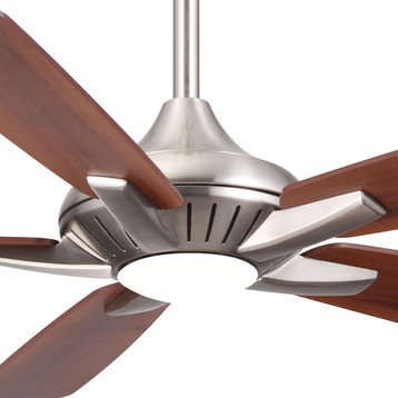 Minka Aire Dyno 52" LED Ceiling Fan With Remote Control, Brushed Nickel