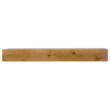 Modern Farmhouse Fireplace Mantels, Aged Oak, 48" L X 5.5" H X 6.25" D