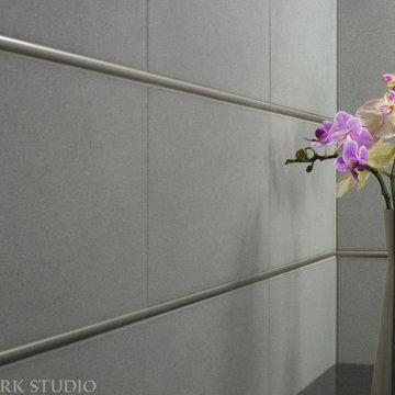 Satin Nickel and Gray Stone