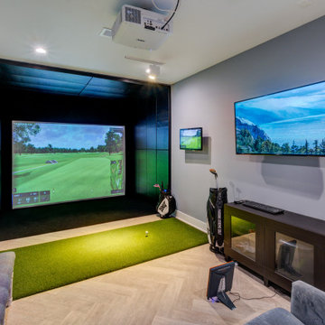 GOLF SIMULATOR, WINE CELLAR, AND BASEMENT BAR