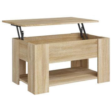 vidaXL Coffee Table Lift Top Accent Sofa End Table Sonoma Oak Engineered Wood