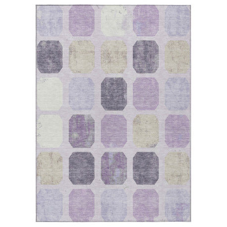 Machine Washable Indoor/Outdoor Chantille ACN2182 Purple 5' x 7'6" Rug