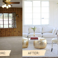 Nina Den: Wood Paneling & Brick makeovers