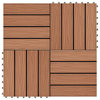 Vidaxl 11-Piece Decking Tiles Deep Embossed WPC 11.8"x11.8" 1 Sqm Light Brown