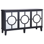 StyleCraft - Hollywood Sideboard Three Circle Patterned Doors Black Finish - Reminiscent of Shoji doors or lanterns, the Hollywood Sideboard by StyleCraft offers three doors with a two-tone finish and a circle design in contrast. Place this charming sideboard in the entryway or living room to add an eclectic appeal.