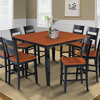 Sunderland Counter 7 Piece Dining Set with 18" Butterfly Leaf, Black and Cherry