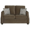 Upholstered Loveseat in Chocolate