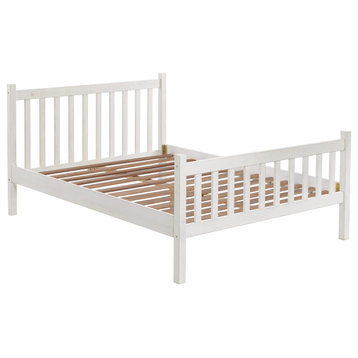 Alaterre Furniture Windsor Wood Slat Full Bed - Driftwood White