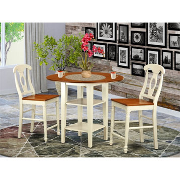 Atlin Designs 3-piece Dining Table and Napolian Stools in Cherry
