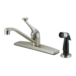 Crystal Cove - Crystal Cove 12-3099 Satin Nickel Kitchen Faucet With Sprayer - Kitchen Faucets