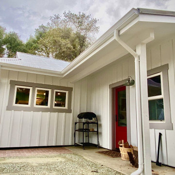 Hardie Board and Batten Siding with Staggered Shingles