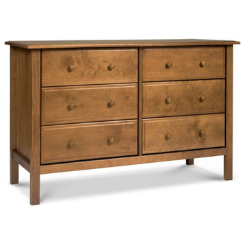 DaVinci Jayden Wooden 6-Drawer Double Wide Dresser in Chestnut Brown