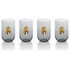 Ambrosi Gray Tumbler with Gold Accent, Set of 4