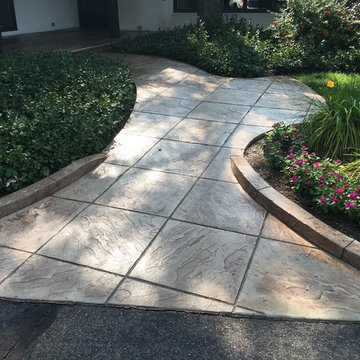 Luxury Home with Sand Finish, Stamped and Colored Concrete