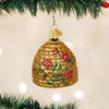 Old World Christmas Bee Skep Glass Ornament Hive Honey 12391
