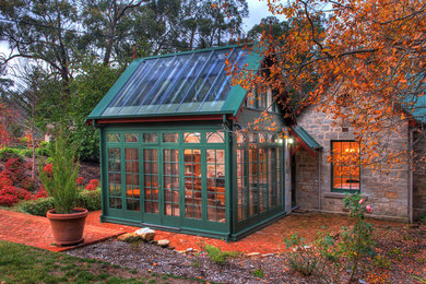 Sunroom in Adelaide with a glass ceiling.
