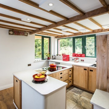 Rustic ash and elm kitchen