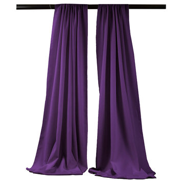 LA Linen Polyester Poplin Backdrop Drape 96"x58", 2 Pack, Purple