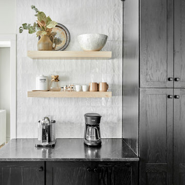 Scandinavian Style Kitchen (Evanston, IL) - Black Belvedere Leather Quartzite Co