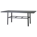 Gensun - Plank 44"x86" Rectangular Balcony Table, Carbon - **Please refer to secondary images for finish and fabric colors**