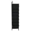 Dresser Tower, 8 Black Drawers Black Metal Frame, Black Oak Top