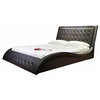 Greatime B1136-2 Wave-Like Shape Modern Platform Bed, Dark Brown, Eastern King