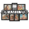 Family Collage Black Picture Frame for Three 4"x6" and Four 5"x7" Photos