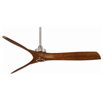 Minka Aire Aviation 60 Inch Ceiling Fan Brushed Nickel With Distressed Koa