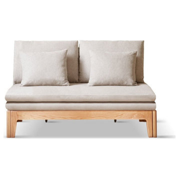 North American oak Solid Wood Sofa Bed, Gravel White. 88m Sofa Bed 74.1x39.4 - 78 X35.8inch