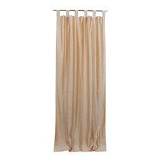 Mogul Interior - Beige Tab Top Velvet Curtain / Drape / Panel- Pair Indian Window Treatment,48x96 - Curtains