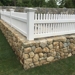 2' Solid Stain 'White' Cape Cod fence on a garden wall - Products