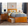 Atlantic Furniture Mission Twin XL Storage Platform Bed in Caramel