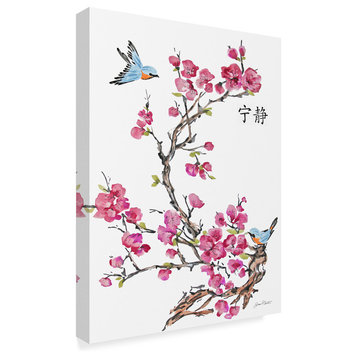 Jean Plout 'Cherry Blossom Serenity Birds' Canvas Art