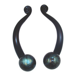 Myterra Gemstone Hardware - Gemstone 4" Cabinet Pull, Sphere In Labradorite - Cabinet And Drawer Handle Pulls