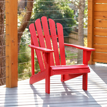 Shine Company Westport II Adirondack Chair With Hydro-Tex Finish, Chili Red
