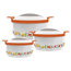 3-Piece Thermal Hot Food Containers Set 1, 1.5 and 2.5 l., Orange