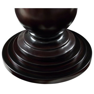 Linon Amelia Round Wood Accent Table Pedestal Base 26.5" High in Espresso