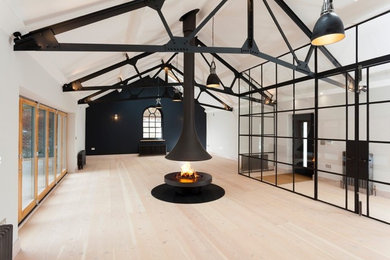 Inspiration for a scandinavian living room remodel in Amsterdam