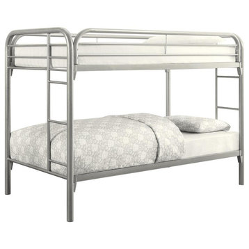 Twin Over Twin Bunk Bed, Silver