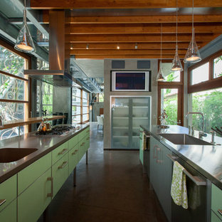 75 Beautiful Galley Kitchen With Stainless Steel Countertops