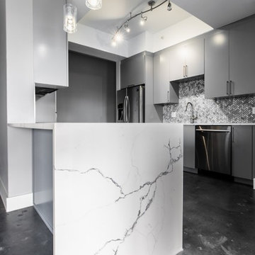 Concrete Finish Hi-Rise Condo Kitchen