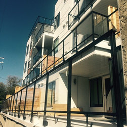 Texture Black Fascia Mount Glass Railings - Products