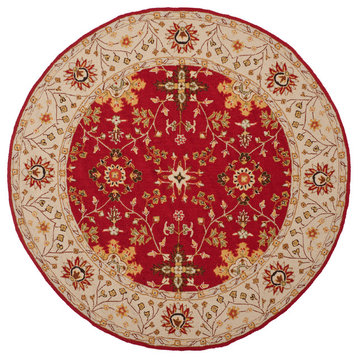 Safavieh Easy Care Collection EZC751 Rug, Red/Ivory, 6' Round