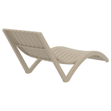 Slim Pool Chaise Sun Lounger, Set of 2, Taupe