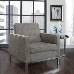 Florence Style Oatmeal Wool Loft Club Chair - Armchairs And Accent Chairs