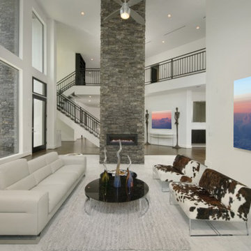 “Over Russia (1) & (2)” in a Contemporary Living Room