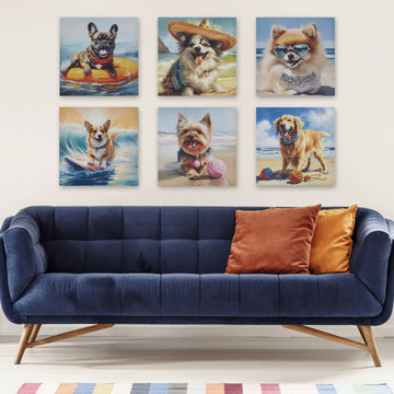 A Little Whimsy: Chihuahua Beach Dogs Canvas Wall Art