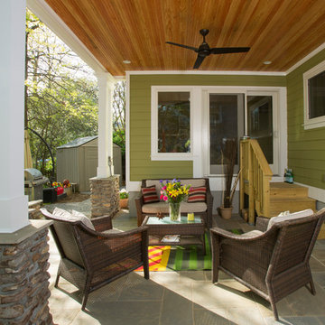 Covered stone patio